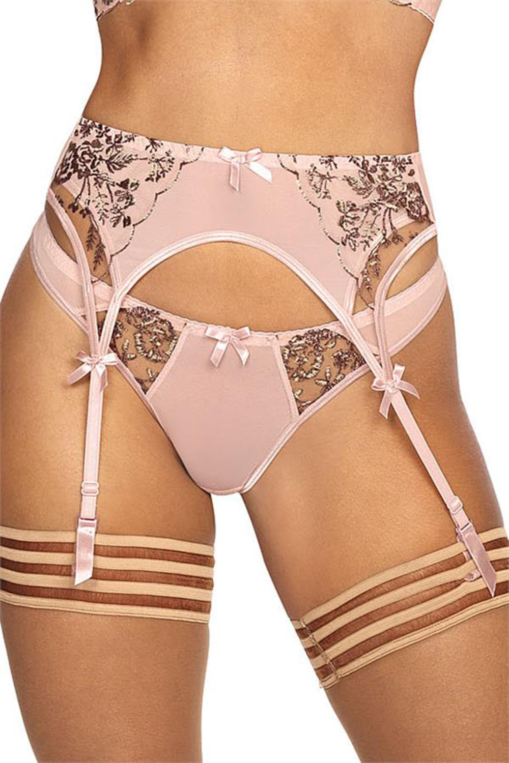 Axami zarter rosaner String mit goldener Verzierung