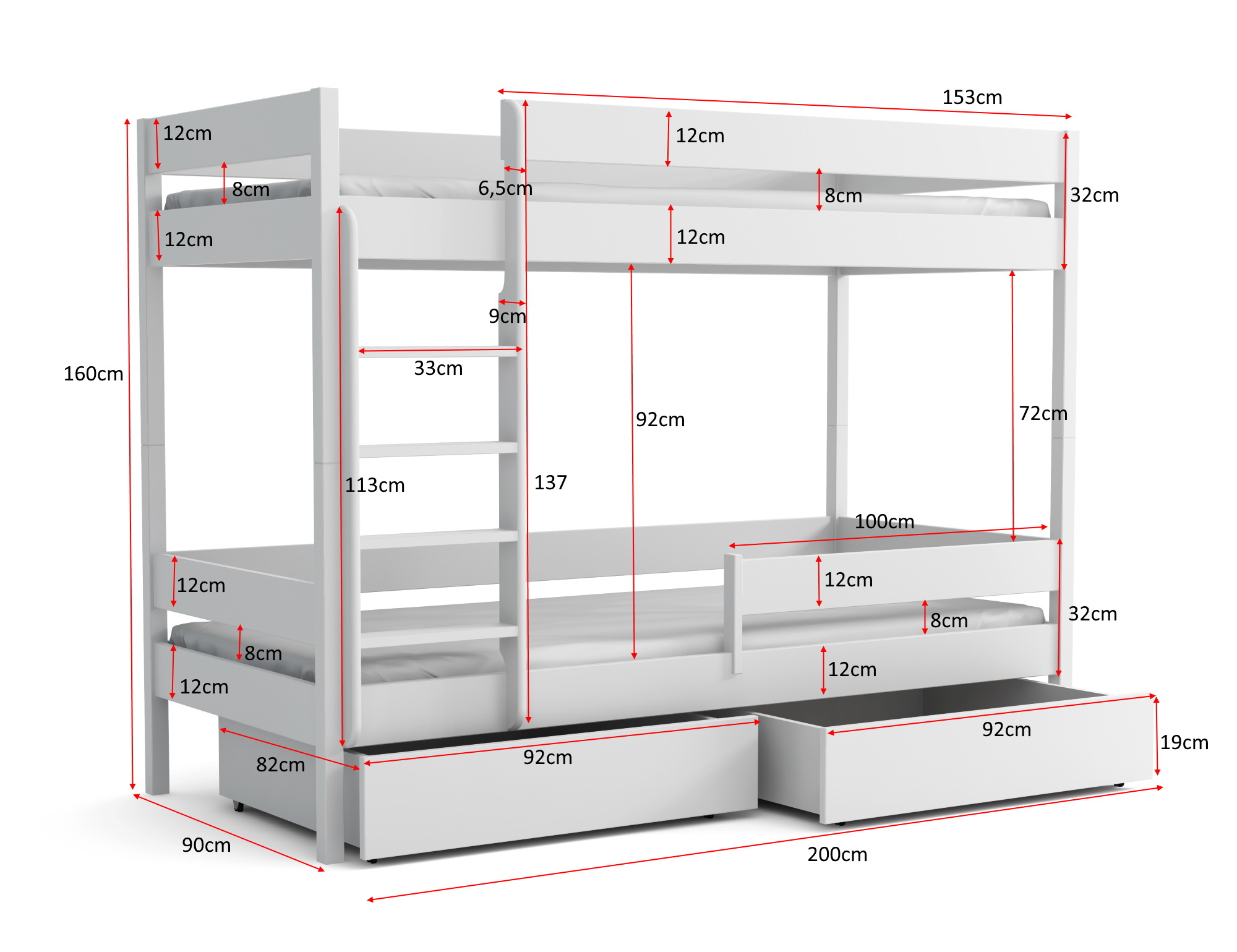 99rooms Mavie Etagenbett Kiefer 80x190 cm