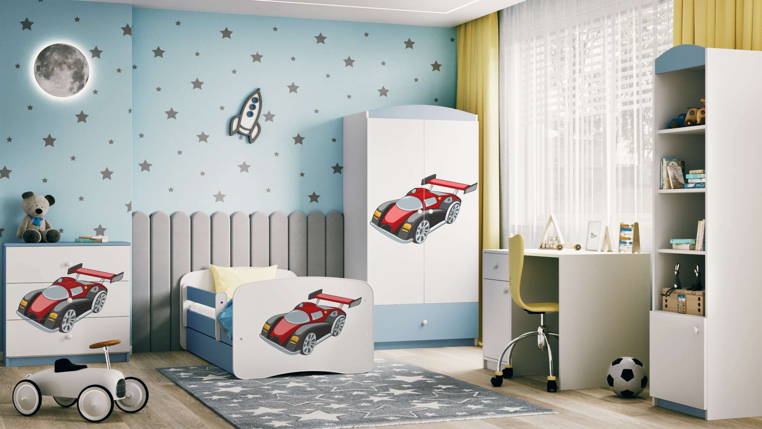 99rooms Dreams XXIV Kinderzimmer-Set Weiß Hellblau 70x140 cm