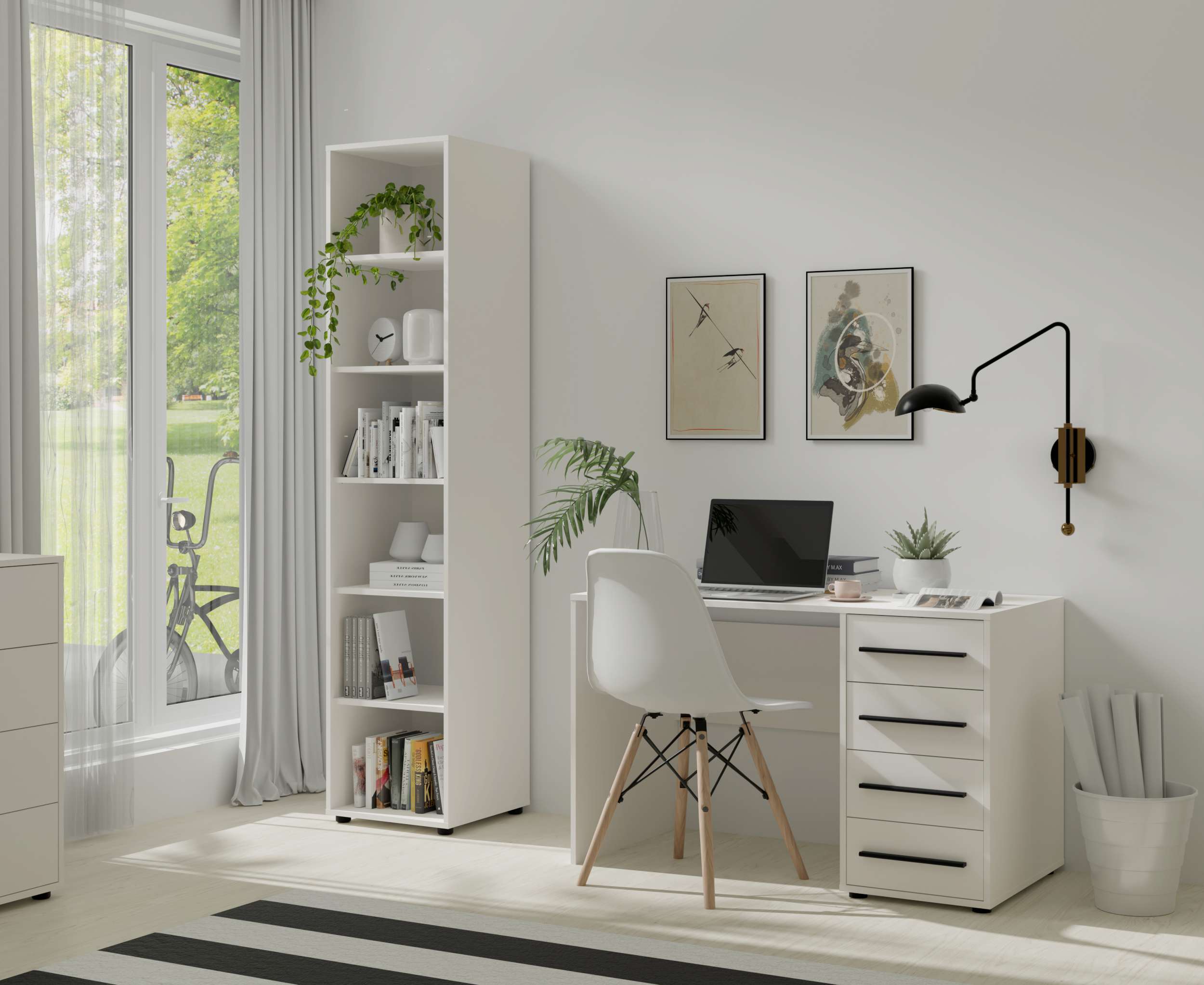 99rooms Maksikore Kinderzimmer-Set Weiß Matt Schwarz