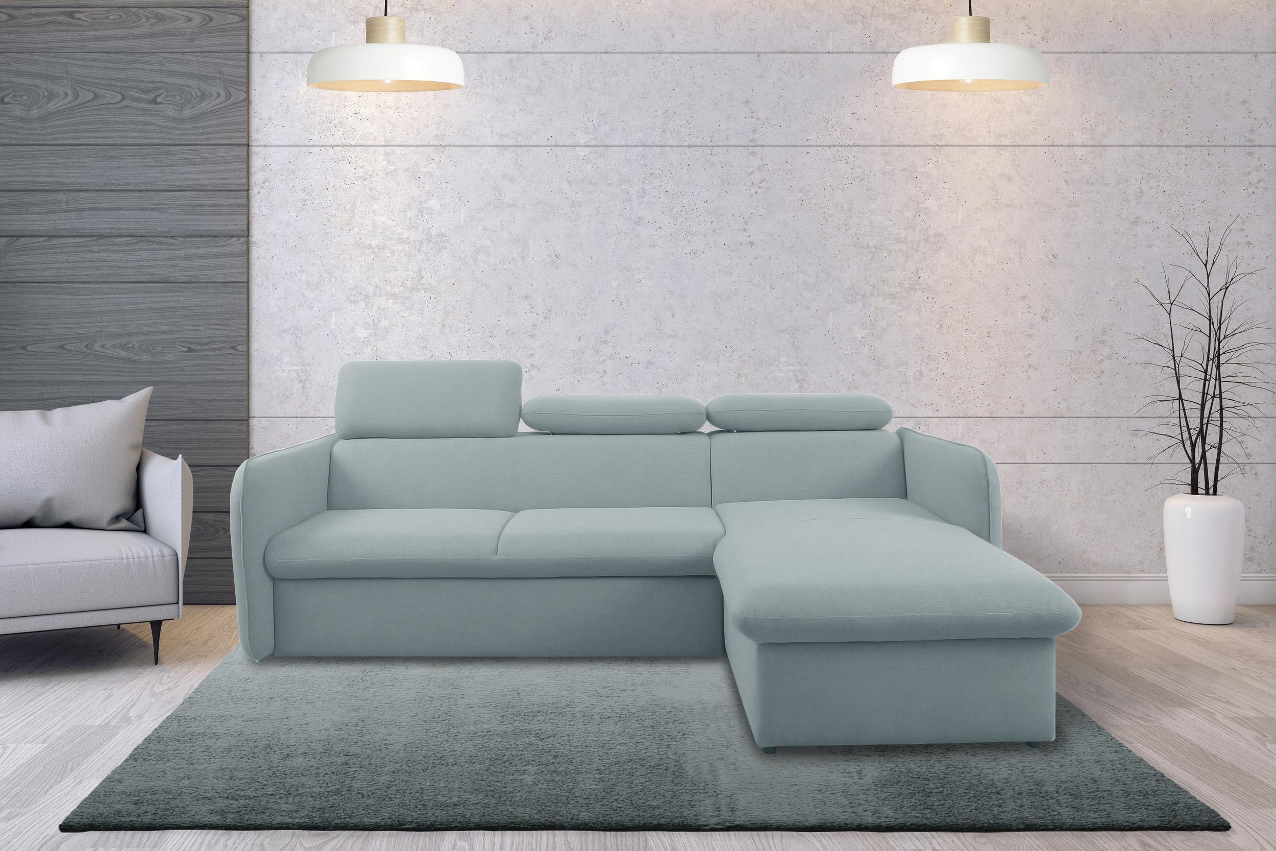 99rooms Amerigo Ecksofa Rechts Wasserdichtes Velours Grau