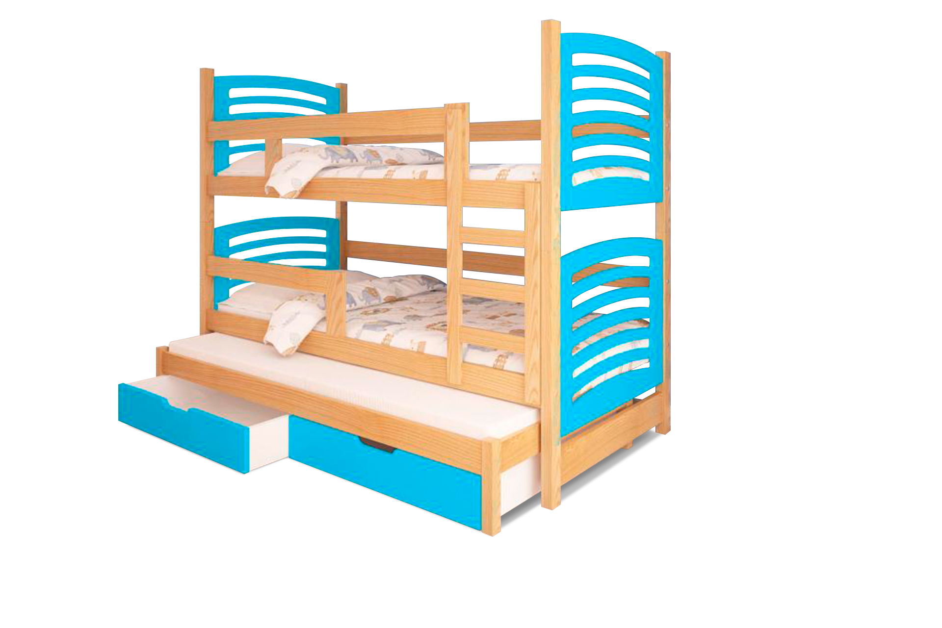 99rooms Mohikon Etagenbett Kiefer Himmelblau