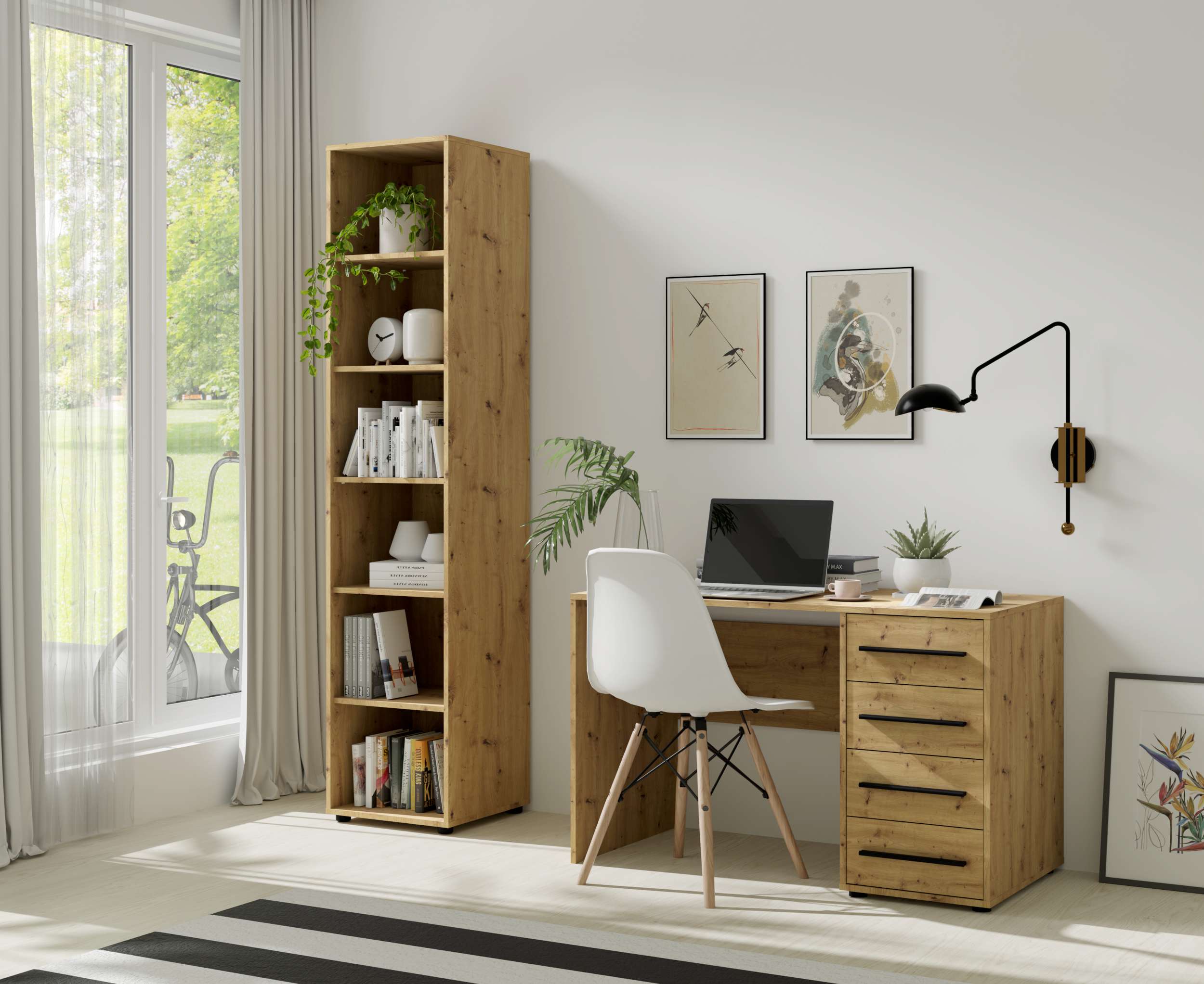 99rooms Maksikore Kinderzimmer-Set Eiche Artisan Dekor Schwarz