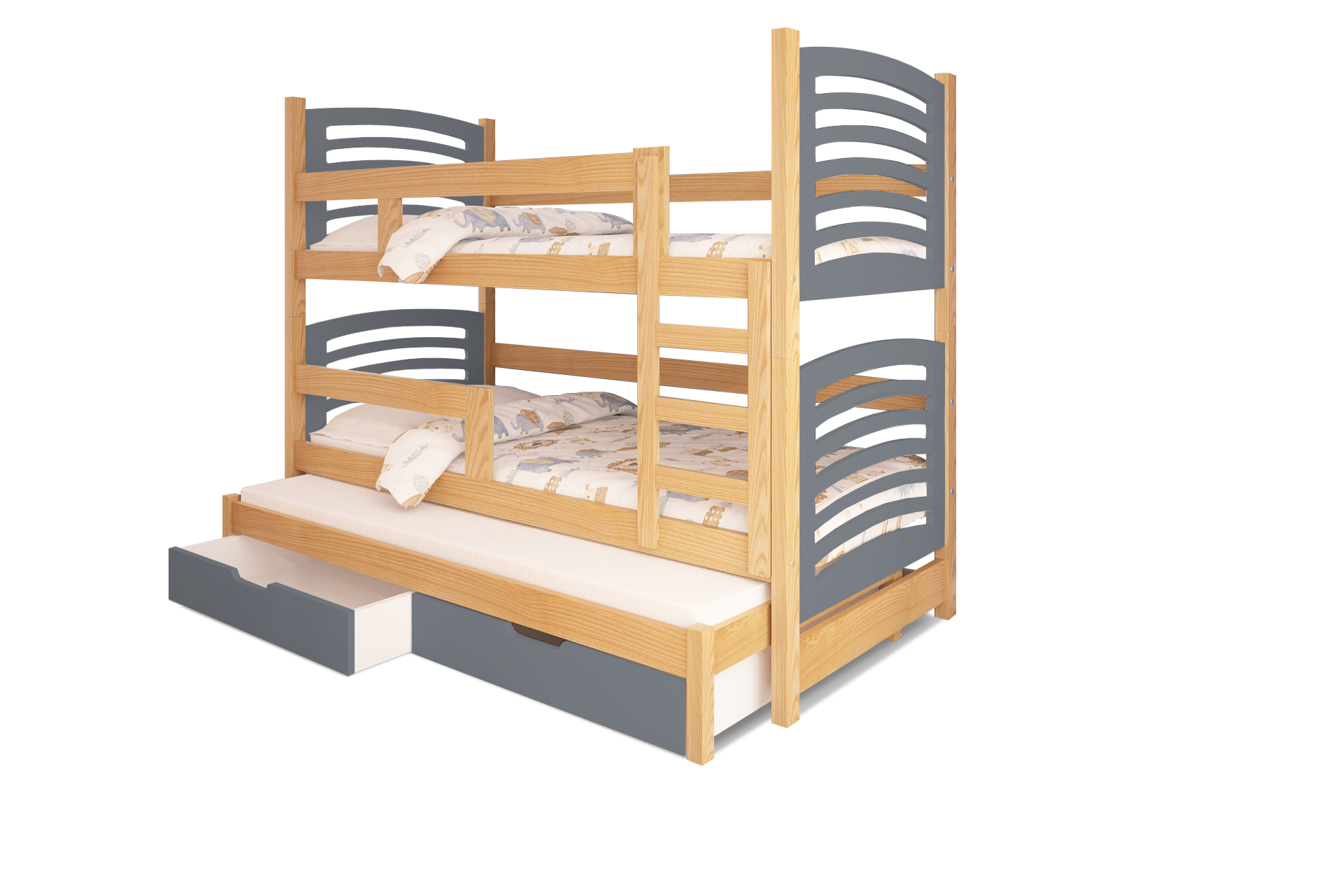 99rooms Mohikon Etagenbett Kiefer Grau