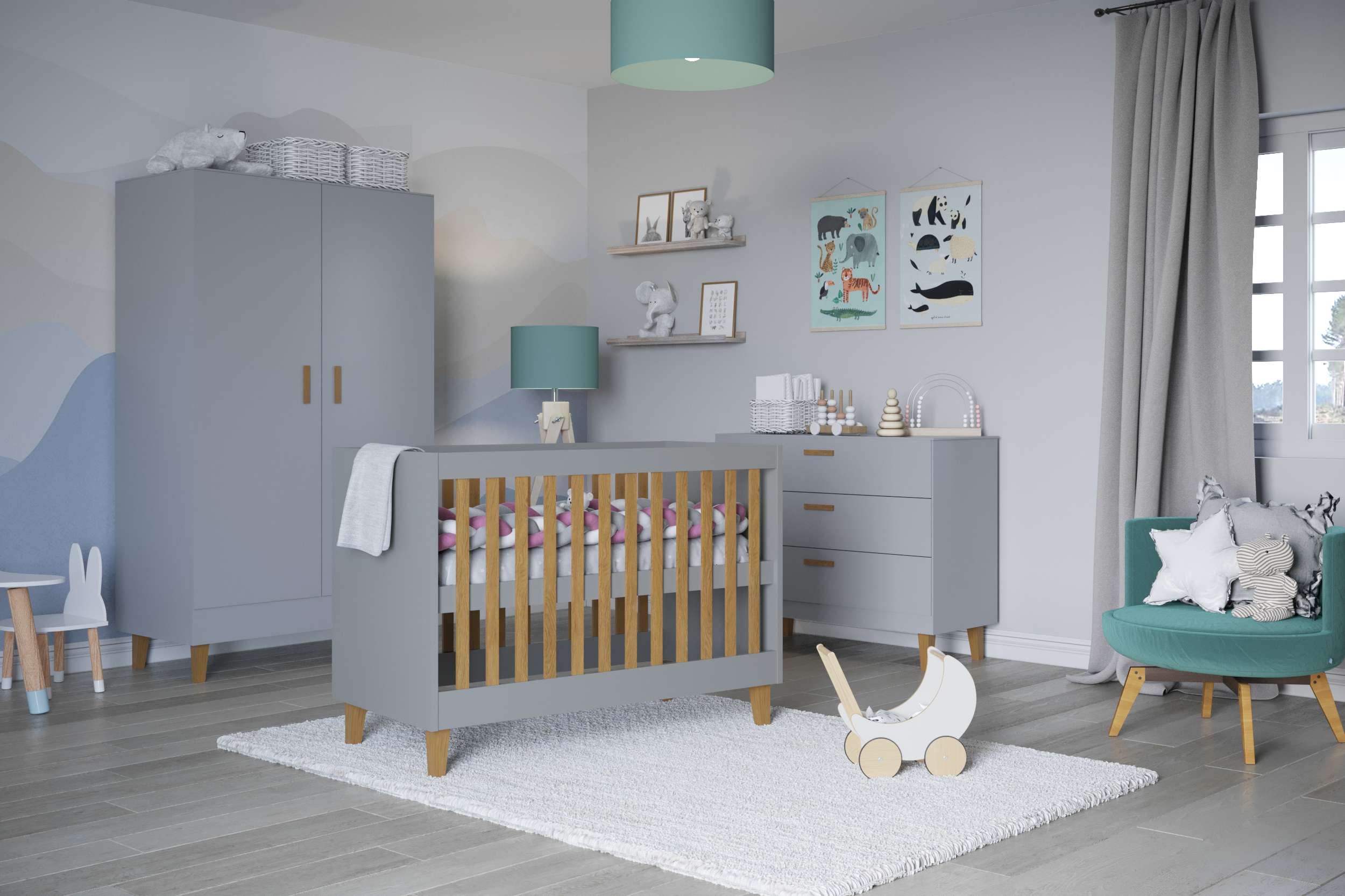 99rooms Marvel Babyzimmer-Set Grau Matt