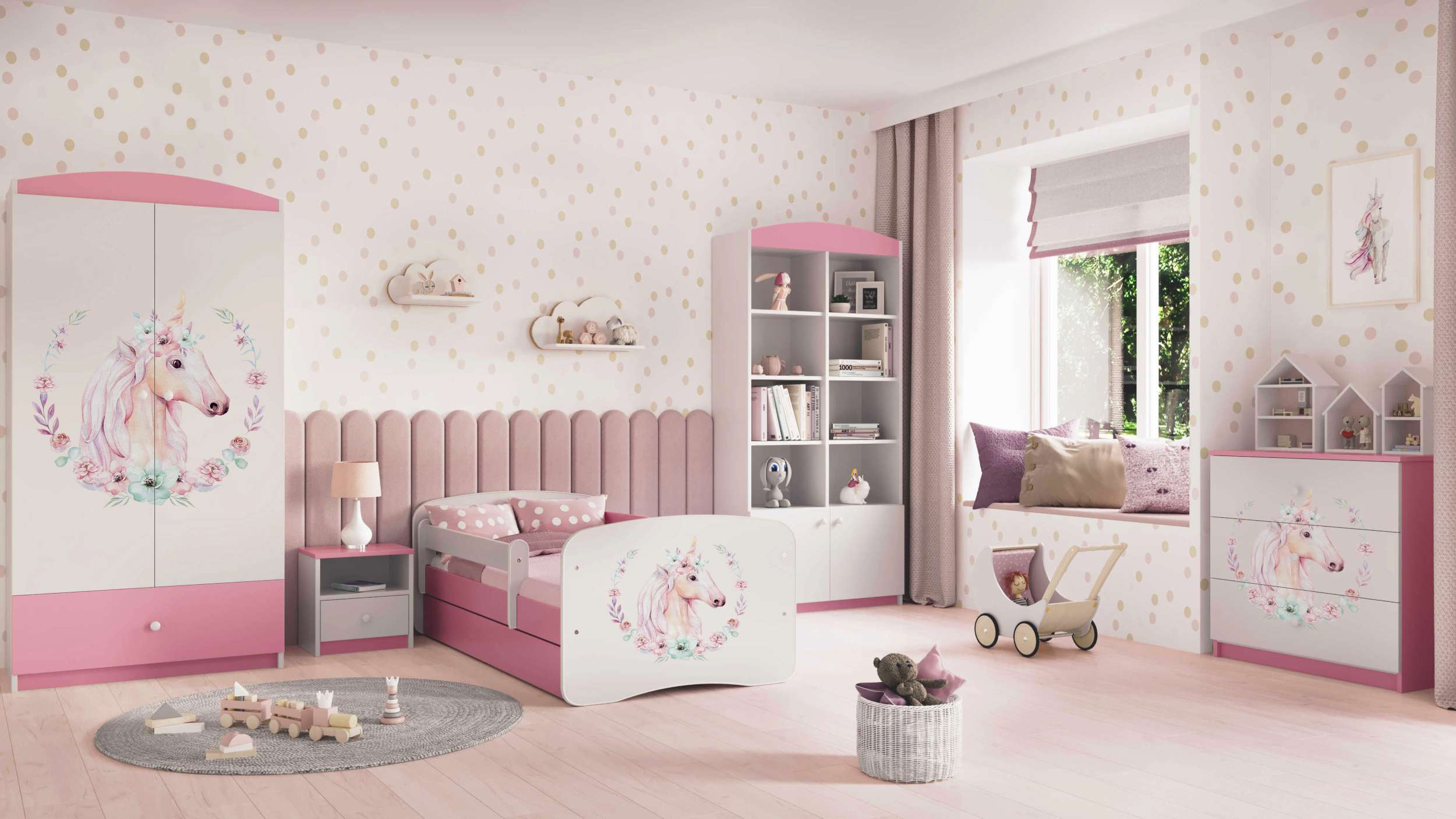 99rooms Dreams XXV Kinderzimmer-Set Weiß Rosa 70x140 cm