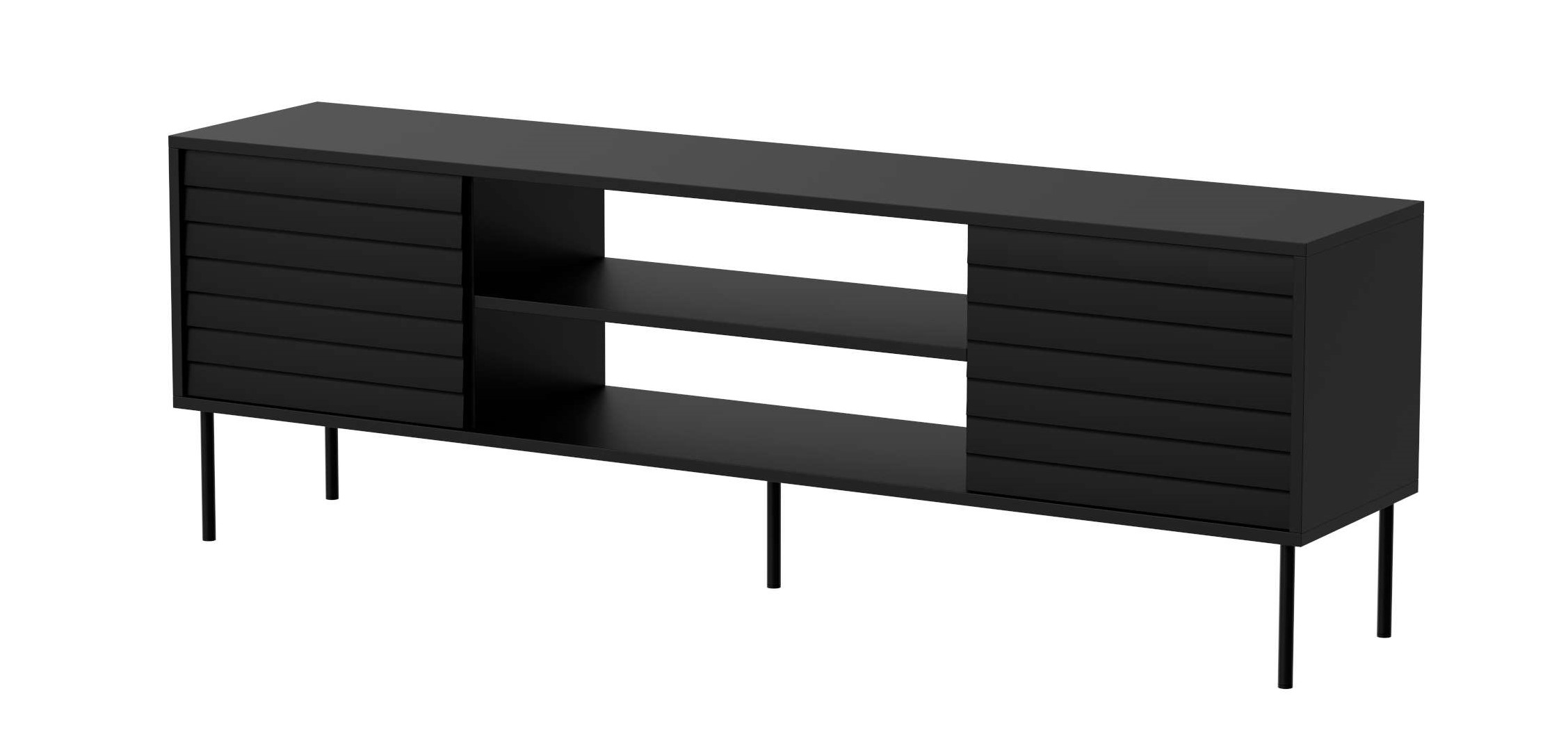 99rooms Corn Lowboard Schwarz Matt ohne Kamin