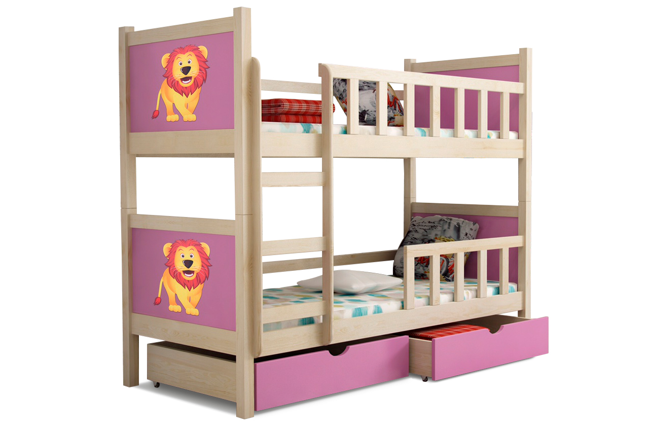 99rooms Zoo 1 Etagenbett Kiefer Rosa