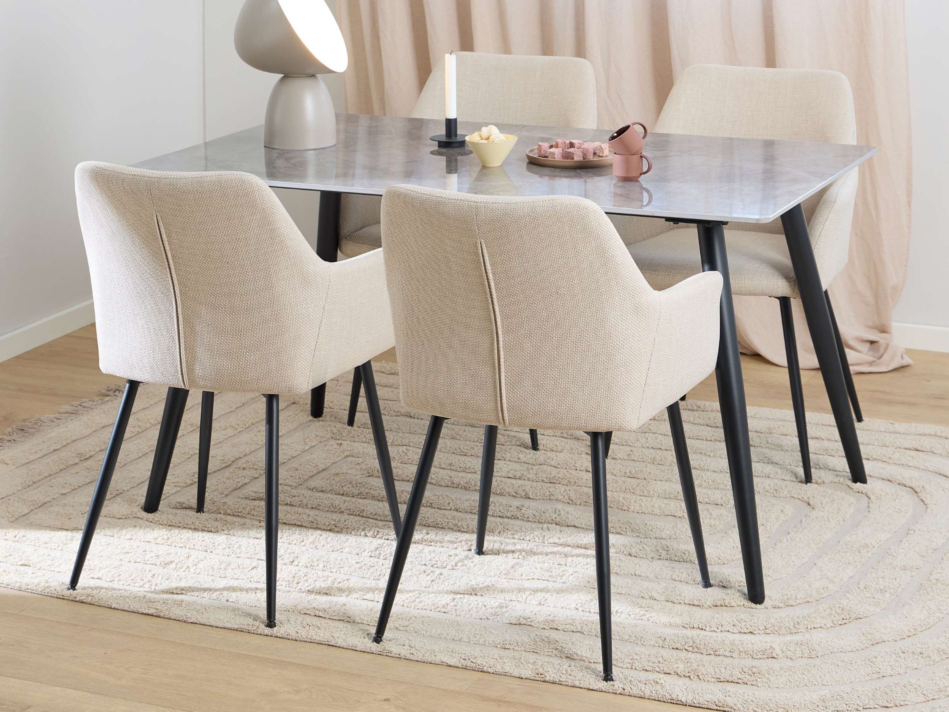 99rooms Klow Essgruppe Grau Beige