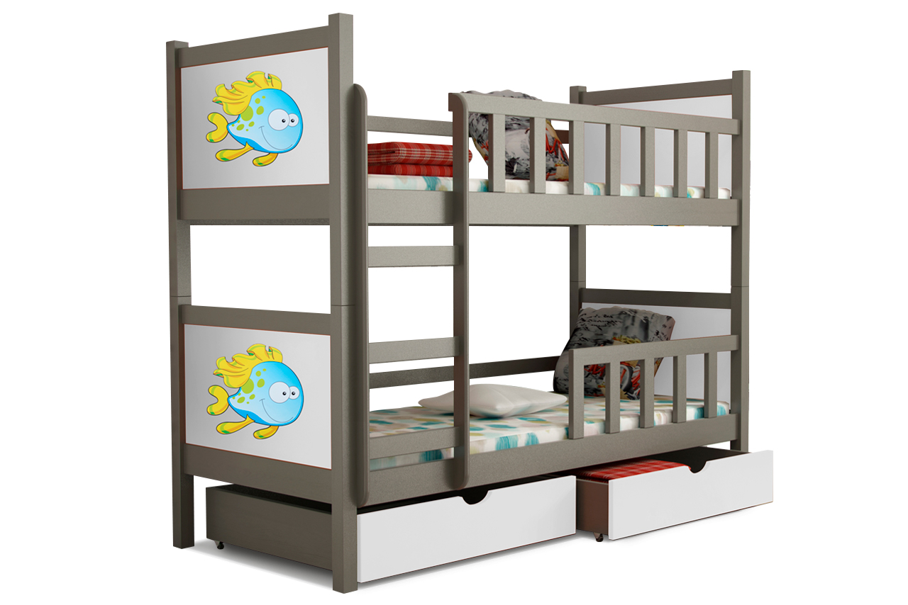 99rooms Zoo 1 Etagenbett Grau Weiß