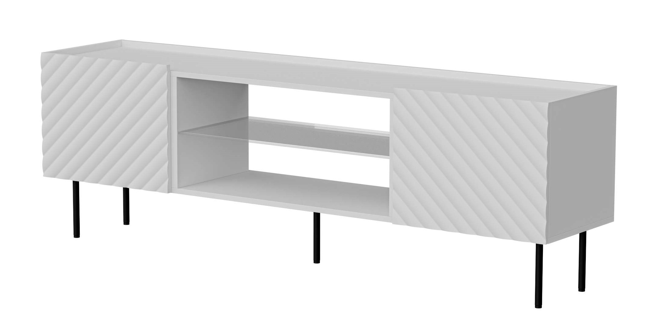 99rooms Luzia Lowboard Weiß Matt ohne Kamin