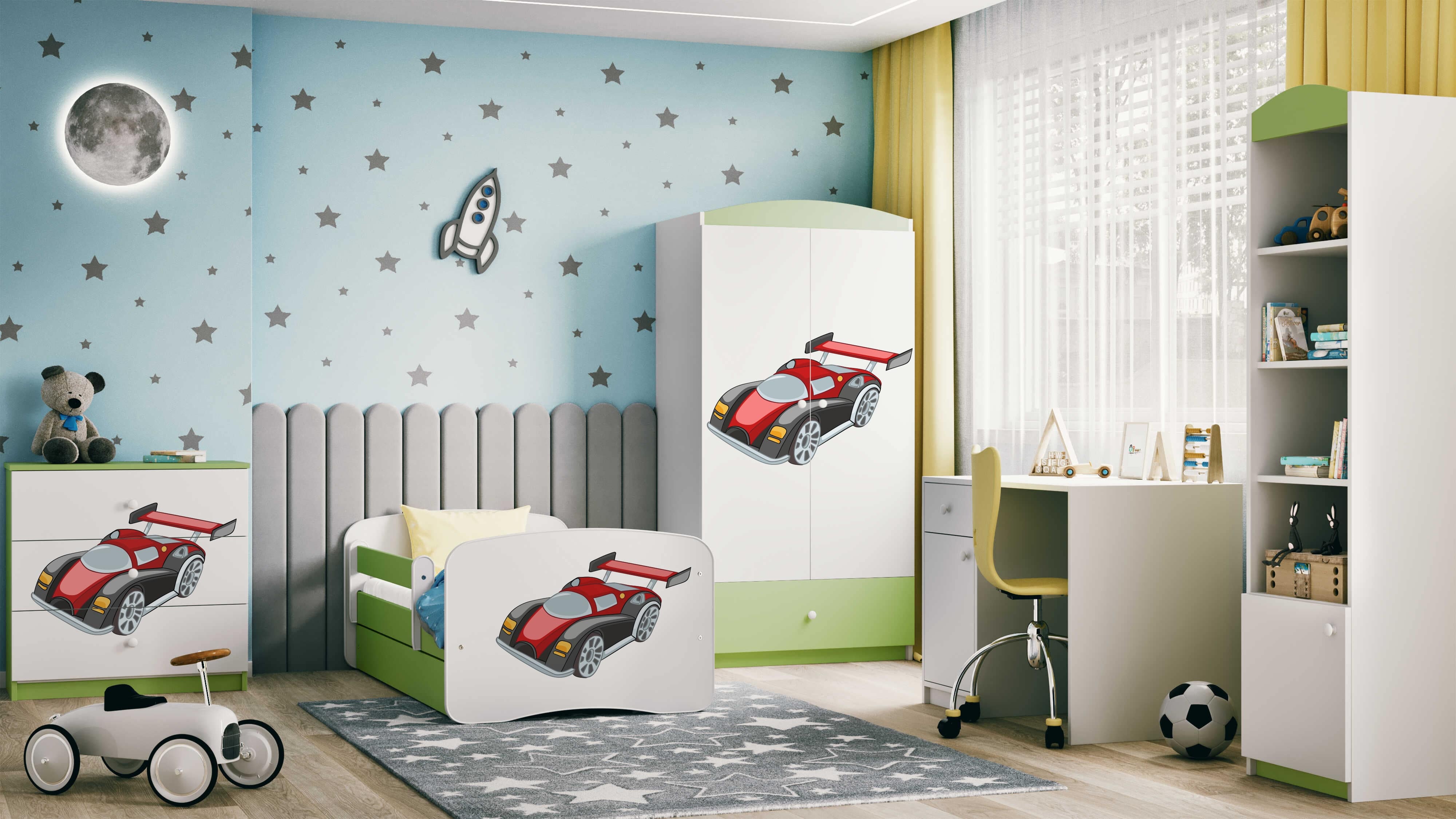 99rooms Dreams XXIV Kinderzimmer-Set Weiß Hellgrün 80x180 cm