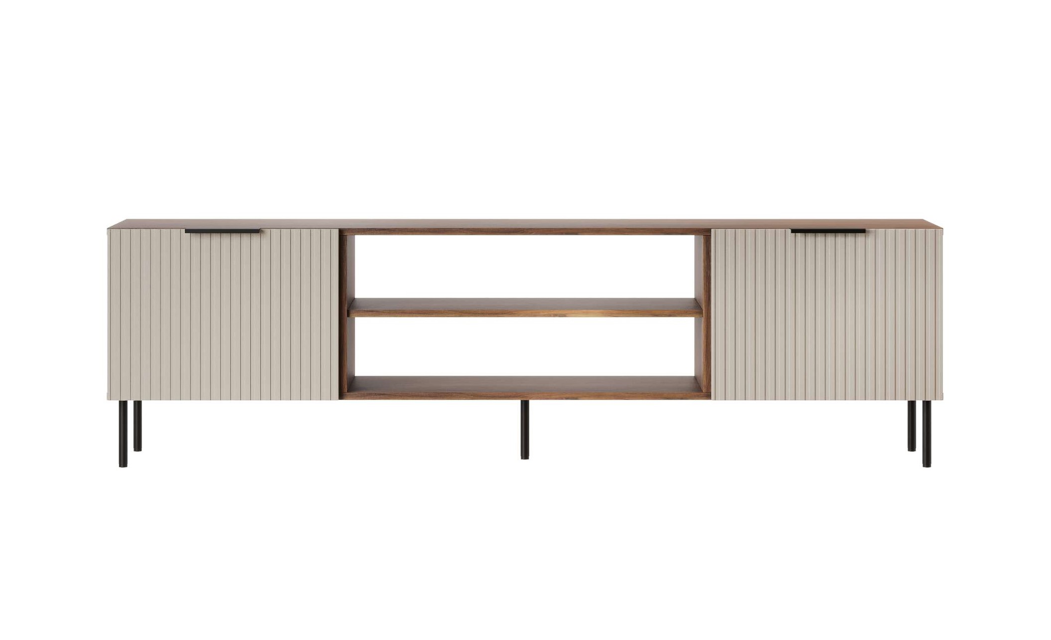 99rooms Amela Lowboard Walnuss Kaschmir ohne Kamin