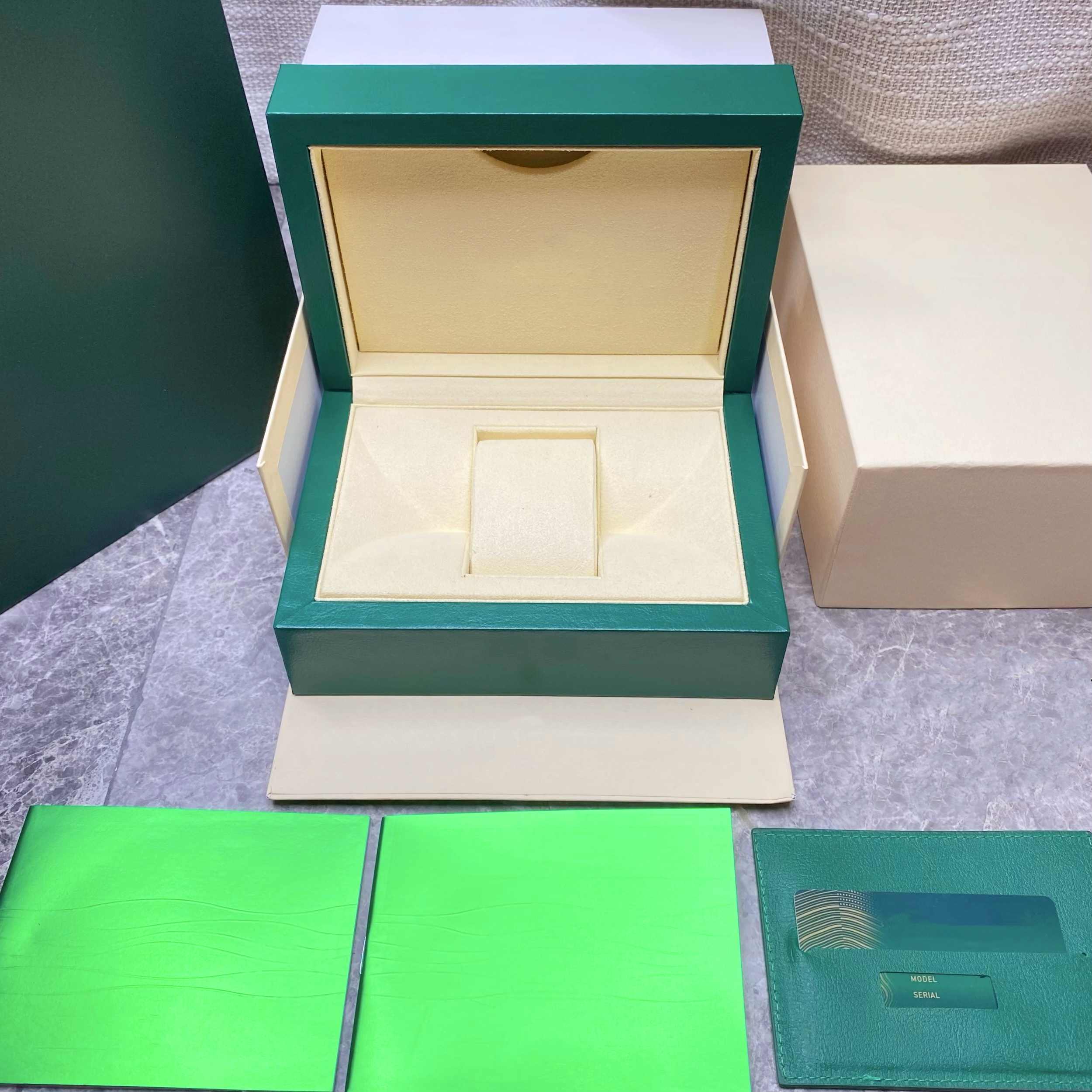 High Quality Luxury Green Watch Box Watch Accessories Watch Display Case Automatic Can Customized Top Super Watches Factory
