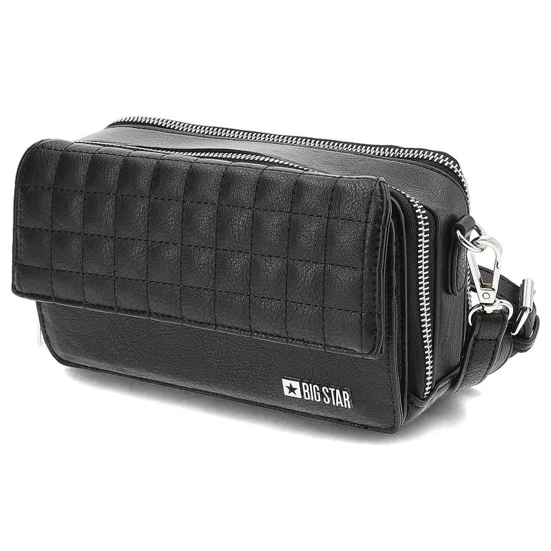 Schwarze Gestepptes Handtasche Big Star