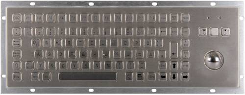 Joy-it IPC Keyboard 02 IP65 NEMA 4X Kabelgebunden Tastatur Deutsch, QWERTZ Silber mit Trackball, Mau