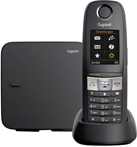 Gigaset E630 DECT, GAP Schnurloses Telefon analog Outdoor, Taschenlampe, Headsetanschluss Schwarz