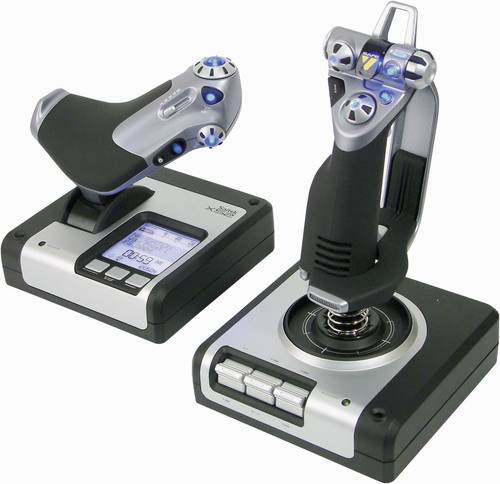 Saitek Logitech Gaming X52 Hotas Flight Control System PS28 Flugsimulator-Joystick USB PC Silber, Sc