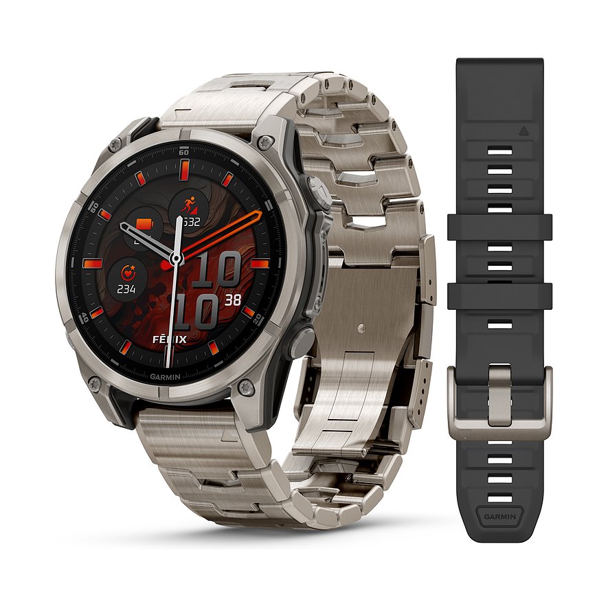 Garmin Smartwatch Fenix  8 - 47 mm AMOLED Sapphire Graphit Titanium Titan  010-02904-40