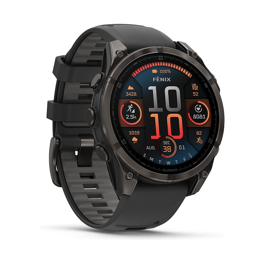 Garmin Smartwatch Fenix  8 - 47 mm AMOLED Sapphire Schwarz Carbongrau Titan DLC  010-02904-21