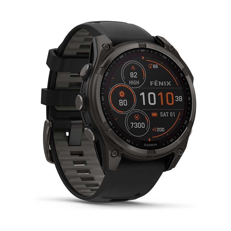 Garmin Smartwatch Fenix  8 - 47 mm Solar Sapphire Graphit Carbongrau Titan DLC  010-02906-11