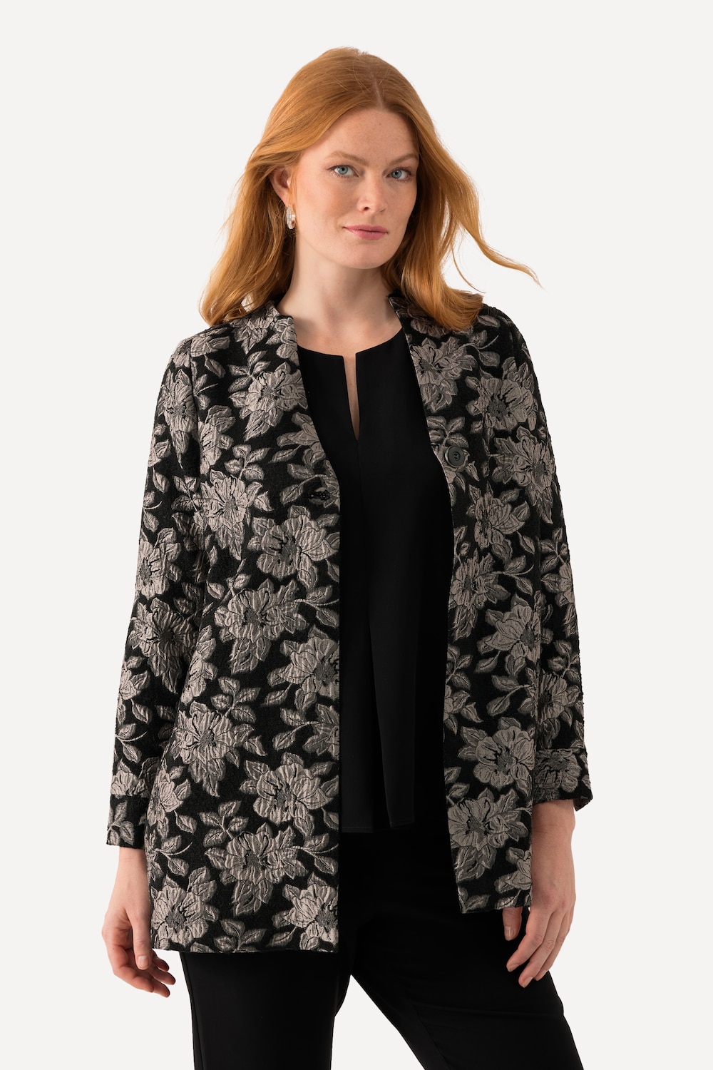 Große Größen Jacke, Damen, schwarz, Größe: 58/60, Polyester/Synthetische Fasern, Ulla Popken