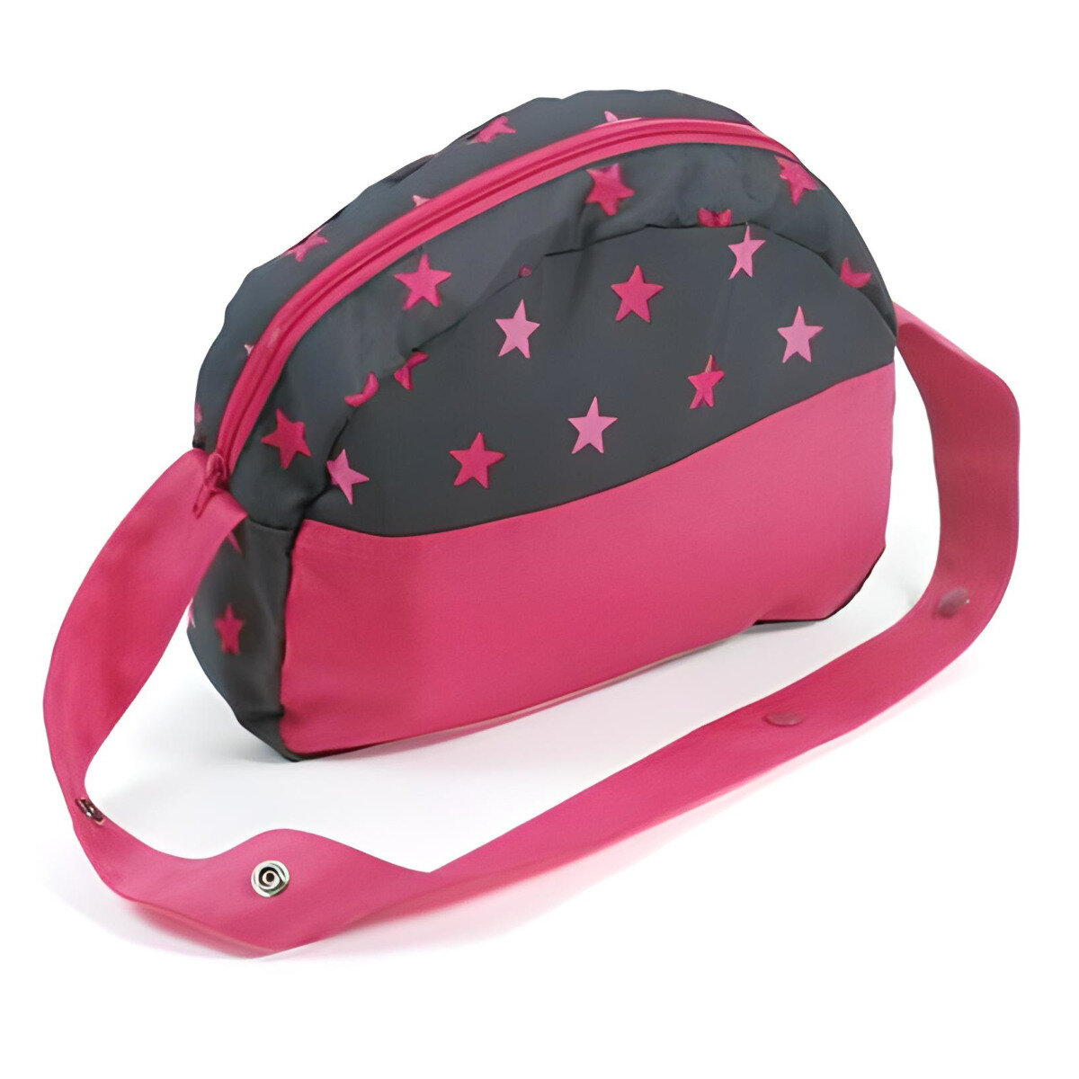 Bayer Chic 2000 Wickeltasche für Puppen Grau Pinke Sterne