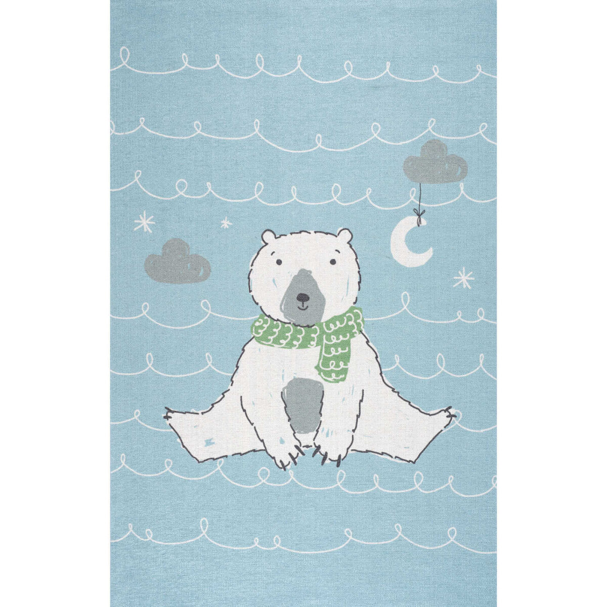ScandicLiving Kinderteppich 100x160 cm Eisbär hellblau