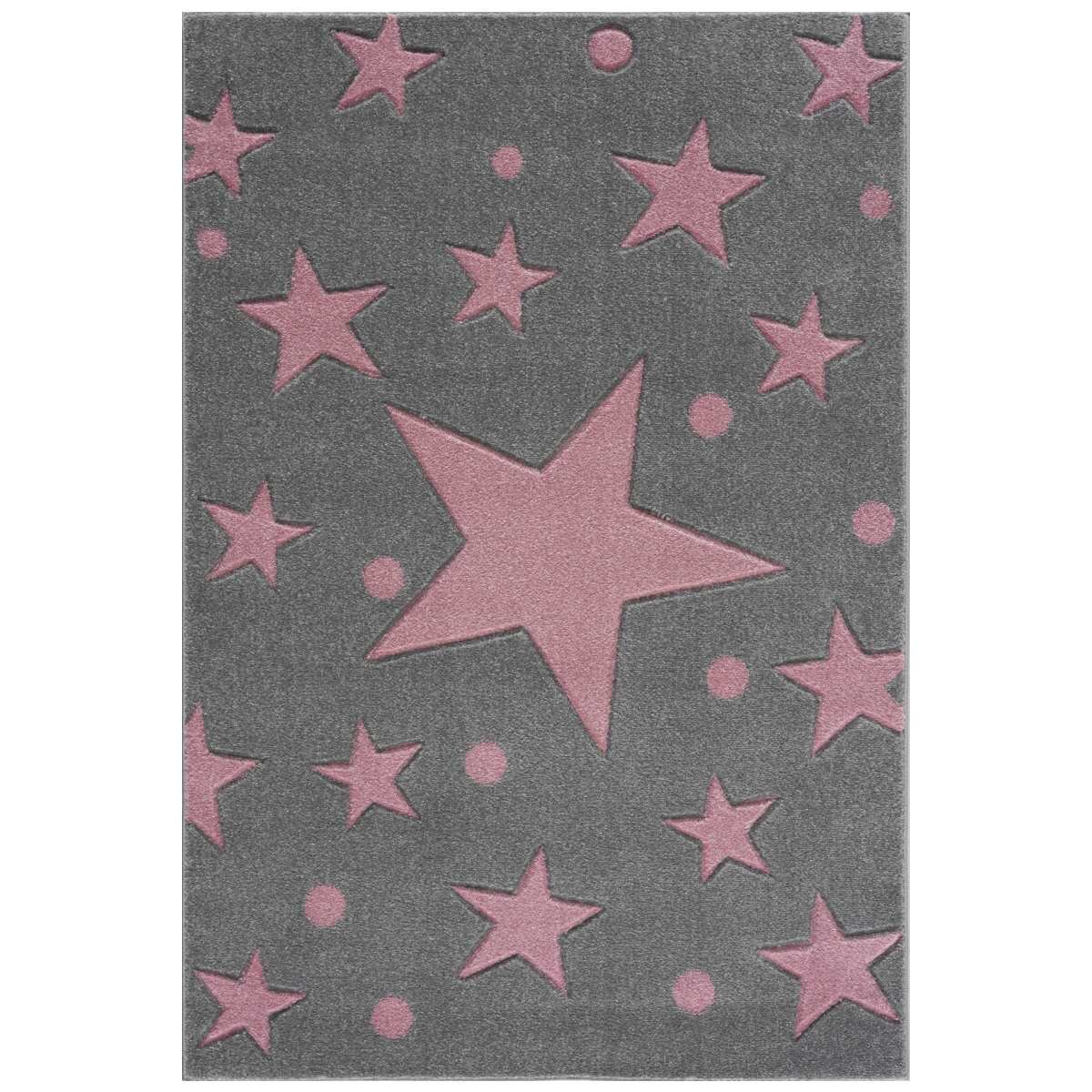 Livone Kinderteppich Happy Rugs Estrella silbergrau/rosa 120x180