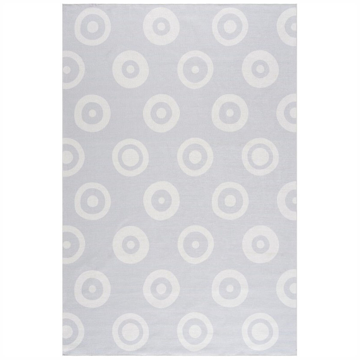 Livone Kinderteppich Happy Rugs Doubledots silbergrau 90x160