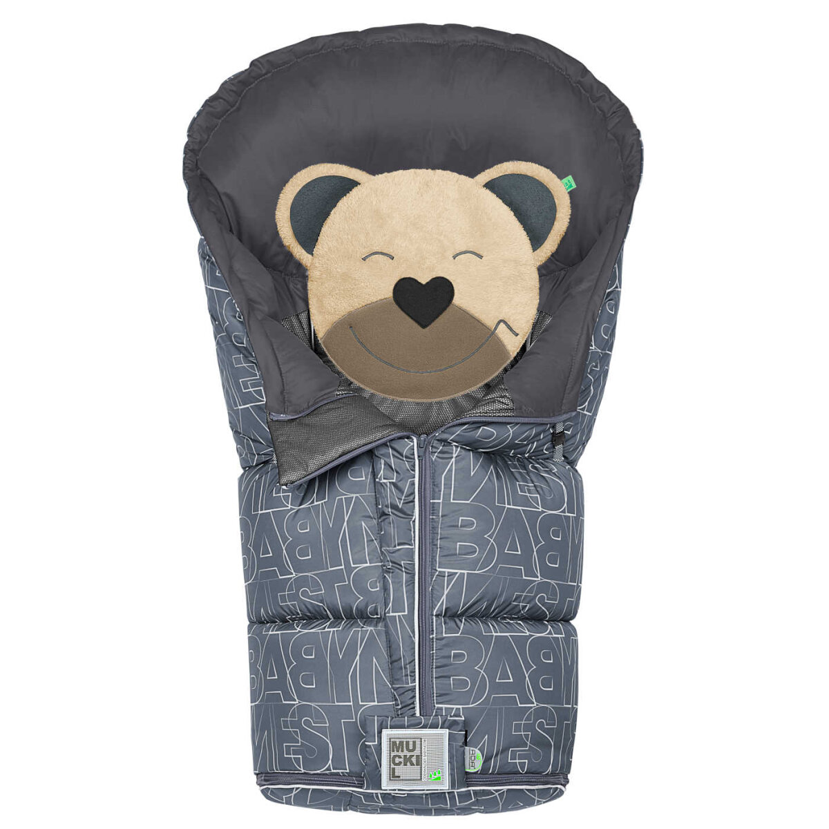 Odenwälder Fußsack Mucki L fashion letters BabyNest silver-grey