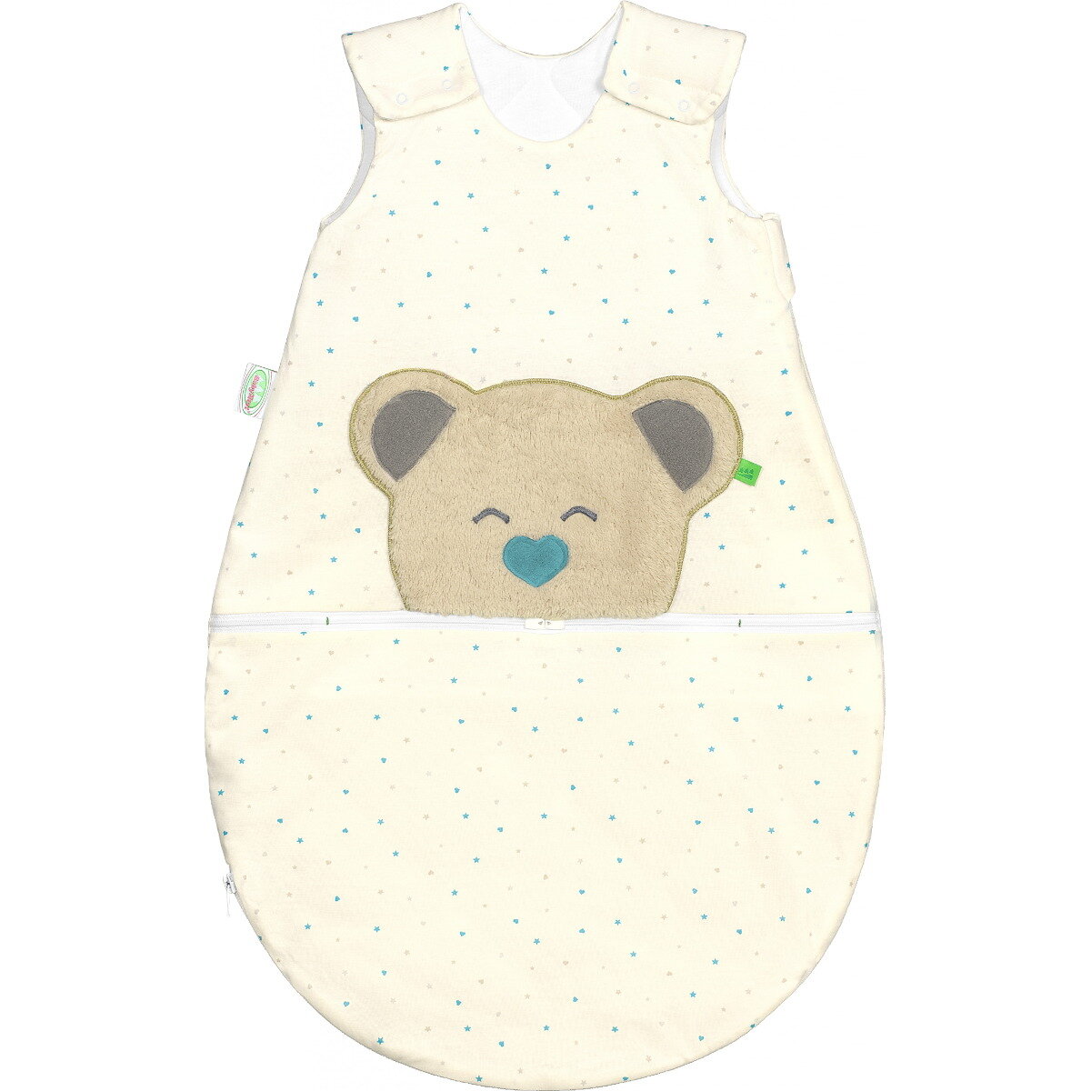 Odenwälder Jersey-Schlafsack Mucki Air heart and stars mint 70