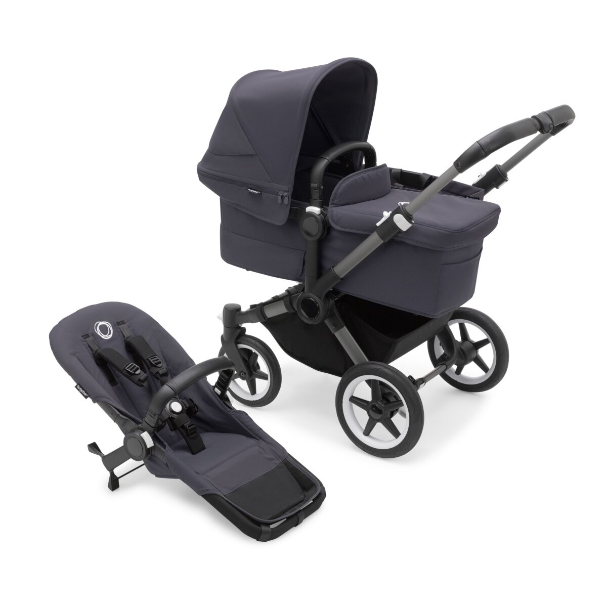 Bugaboo Donkey 5 Mono Kombikinderwagen Komplett Graphit - Sturmblau