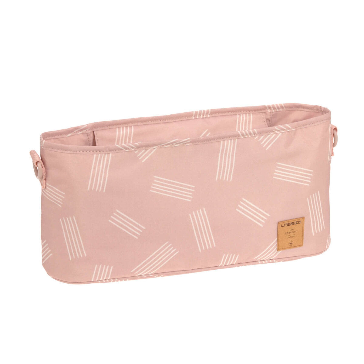 Lässig Buggy Organizer Soft Stripes rosa