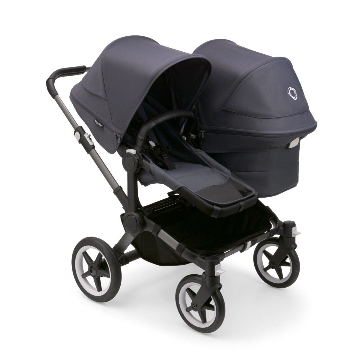 Bugaboo Donkey 5 Duo Geschwisterkinderwagen Komplett Graphit - Sturmblau