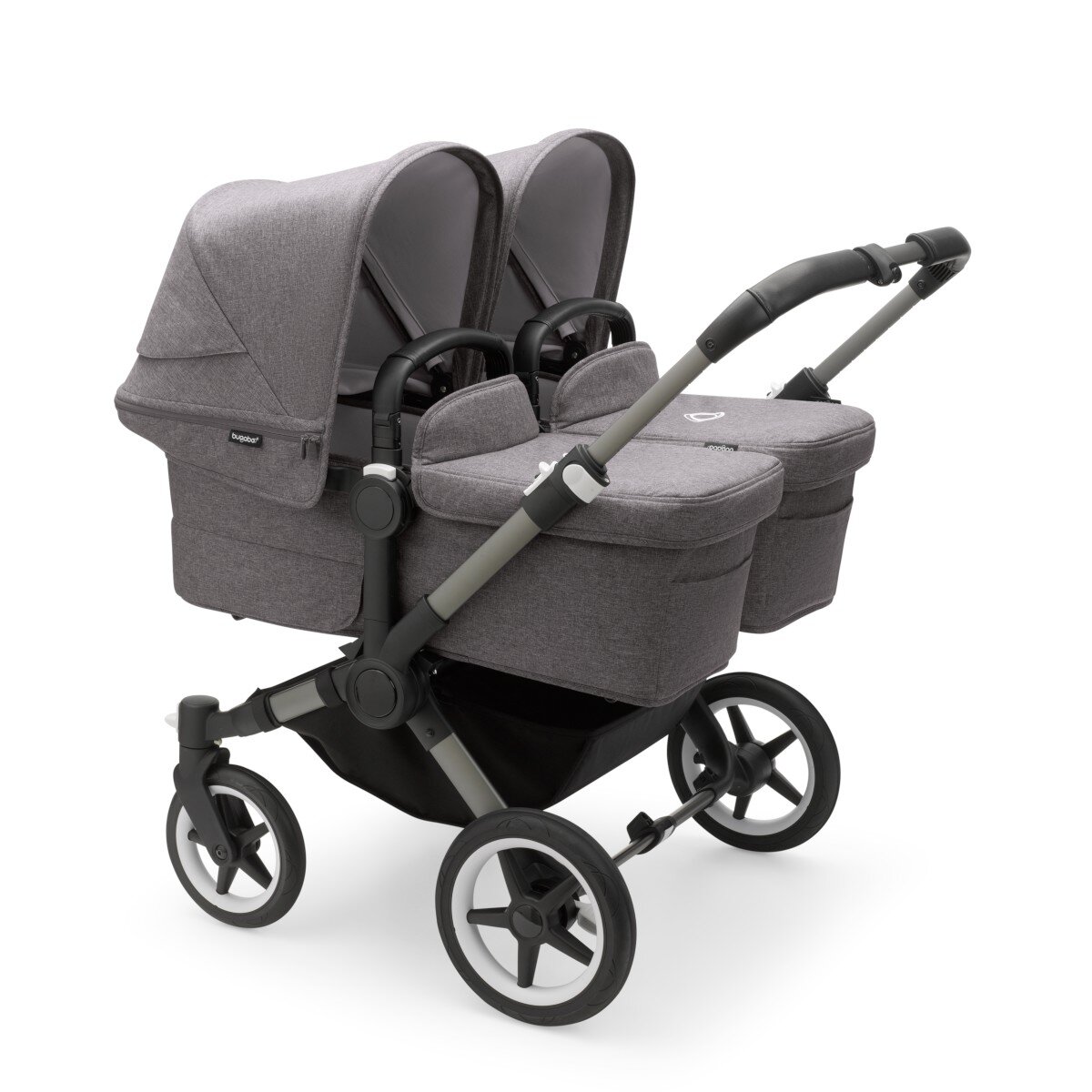 Bugaboo Donkey 5 Twin Zwillingskinderwagen Komplett Graphit - Grau Meliert