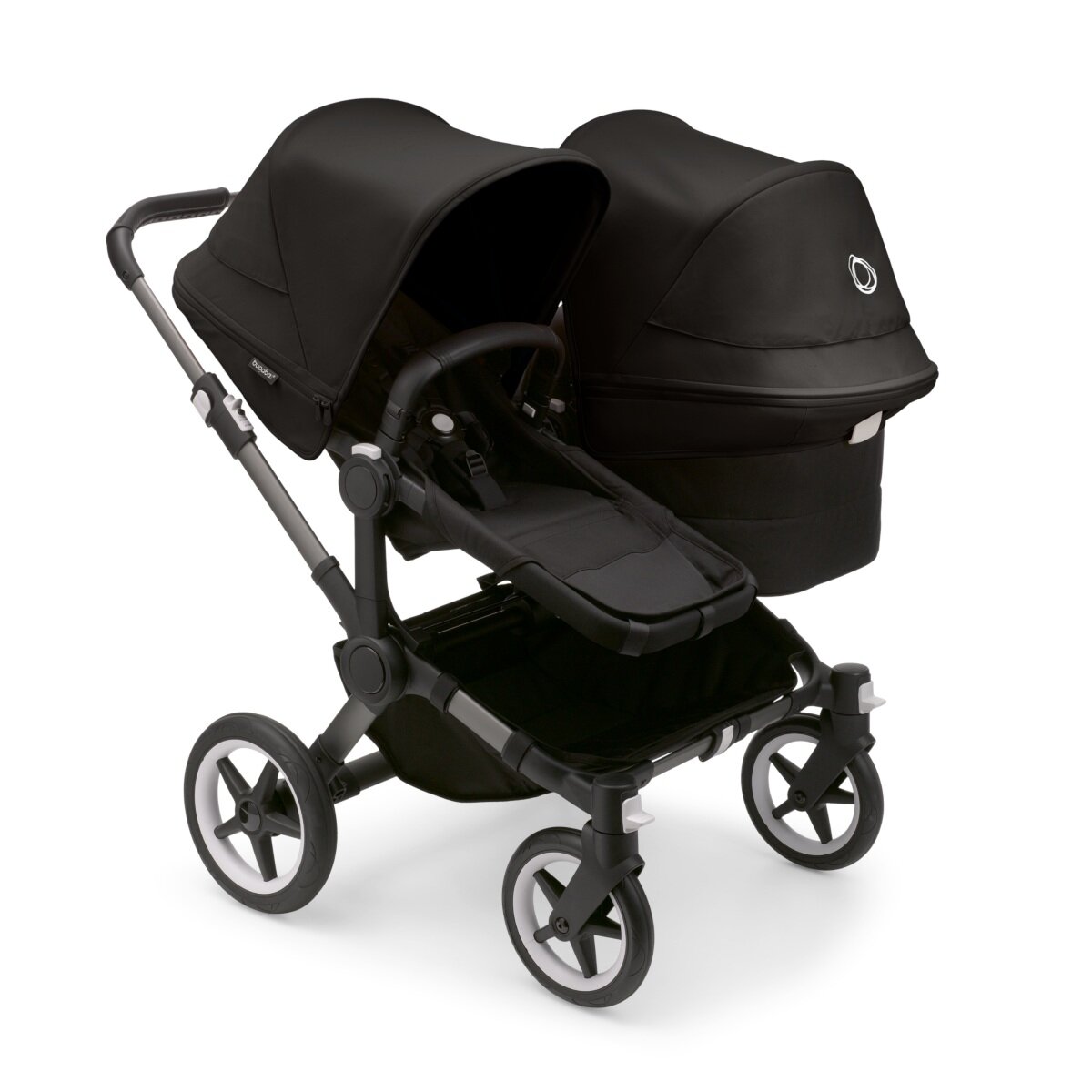 Bugaboo Donkey 5 Duo Mix & Match Geschwisterkinderwagen Graphit - Mitternachtsschwarz Mitternachtsschwarz