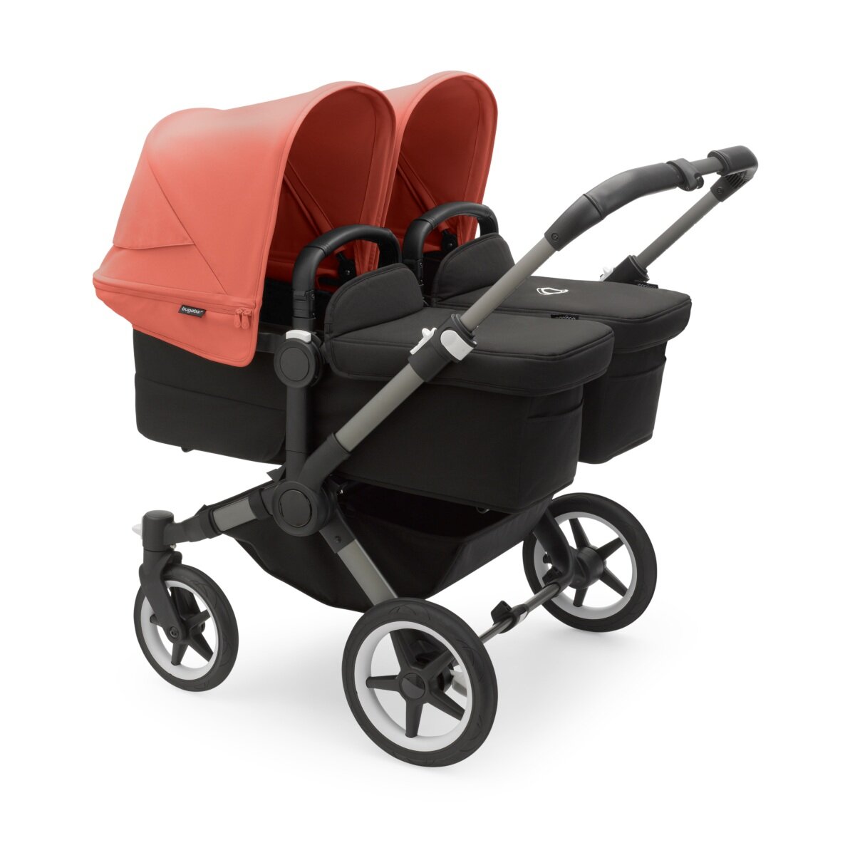 Bugaboo Donkey 5 Twin Mix & Match Zwillingskinderwagen Graphit - Mitternachtsschwarz Morgenrot