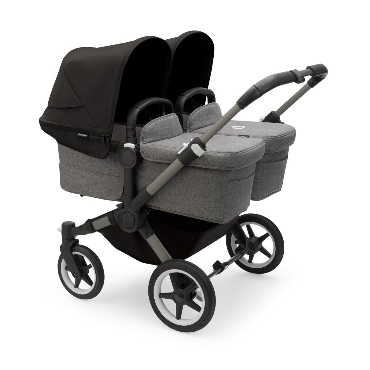 Bugaboo Donkey 5 Twin Mix & Match Zwillingskinderwagen Graphit - Grau Meliert Mitternachtsschwarz
