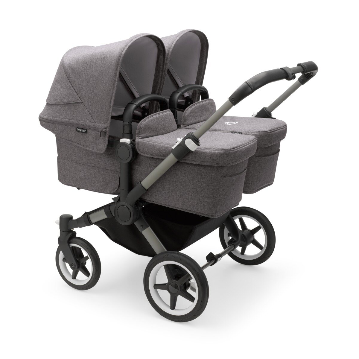 Bugaboo Donkey 5 Twin Mix & Match Zwillingskinderwagen Graphit - Grau Meliert Grau Meliert