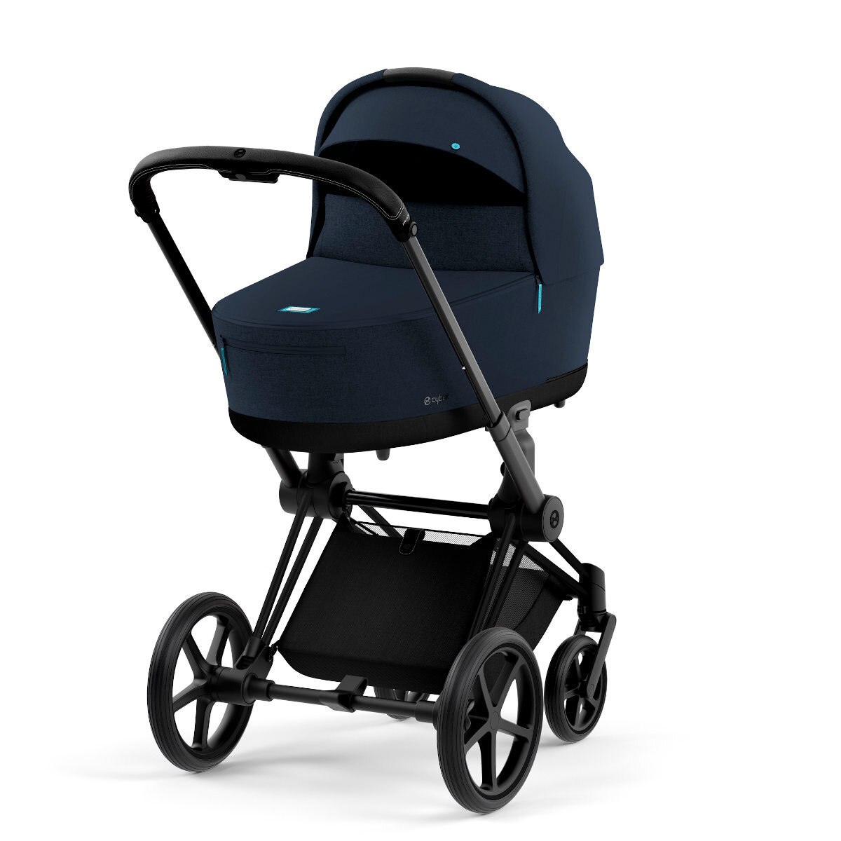Cybex Priam Rahmen Matt Schwarz und Lux Midnight Blue Plus