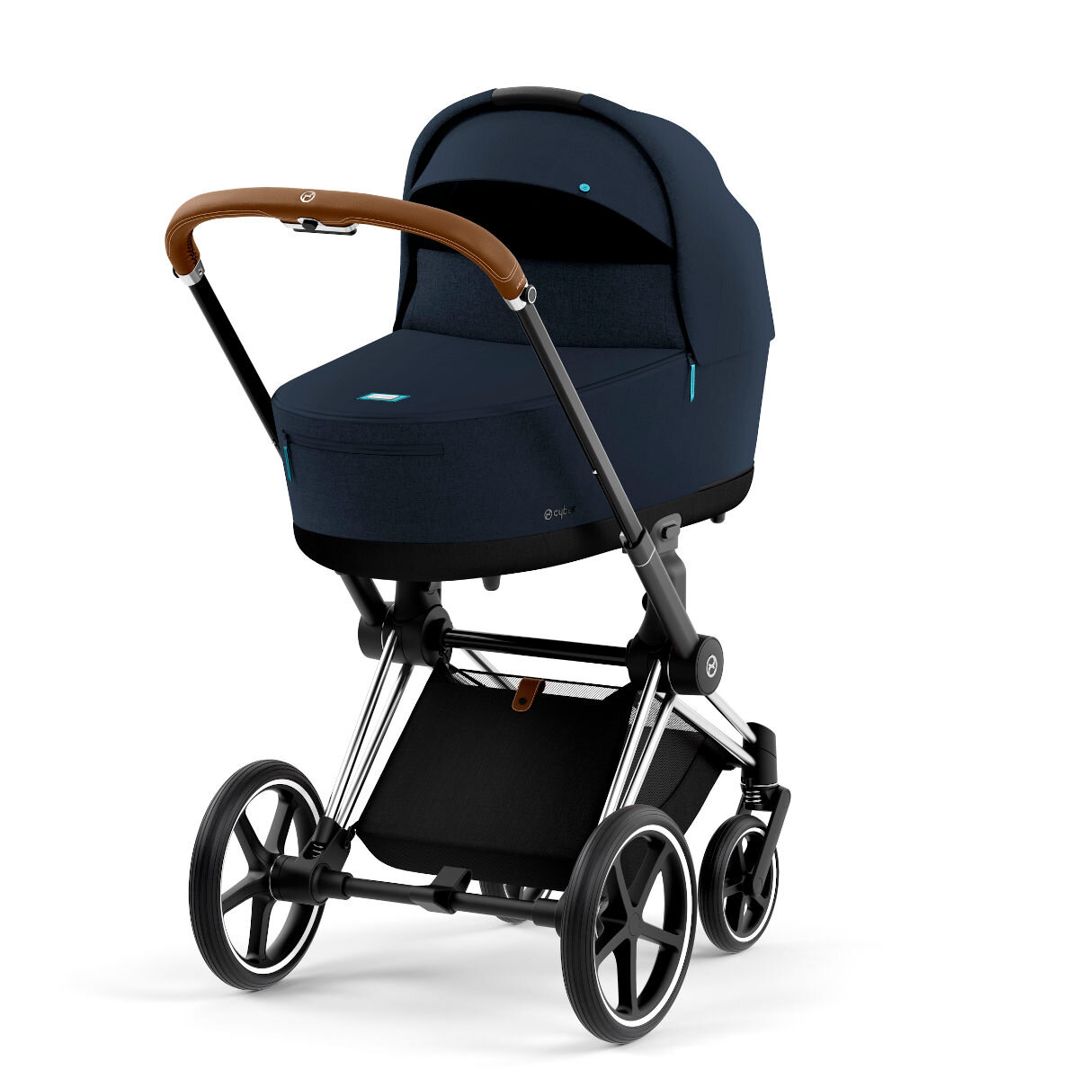 Cybex Priam Rahmen Chrome Brown und Lux Midnight Blue Plus
