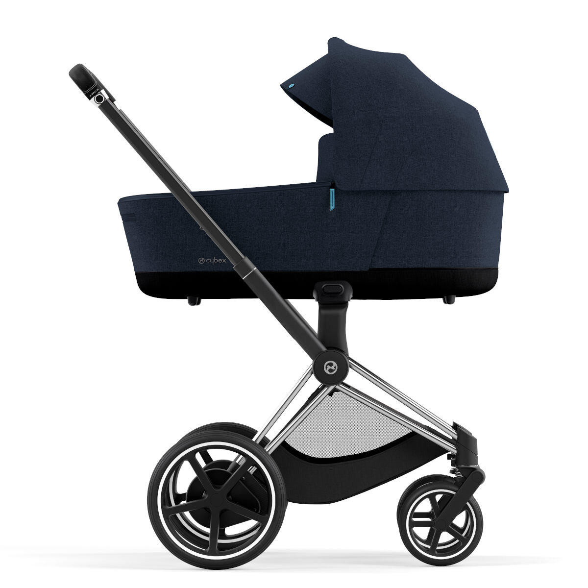 Cybex e-Priam Rahmen Chrome Black und Lux Midnight Blue Plus