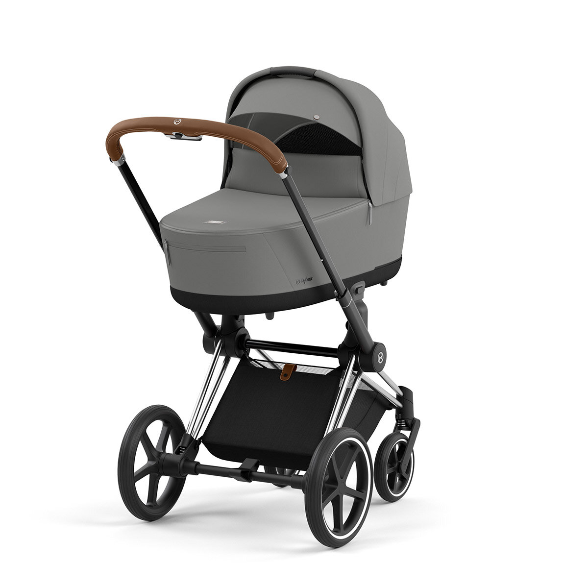 Cybex Priam Rahmen Chrome Braun und Lux Mirage Grey Kollektion 2024
