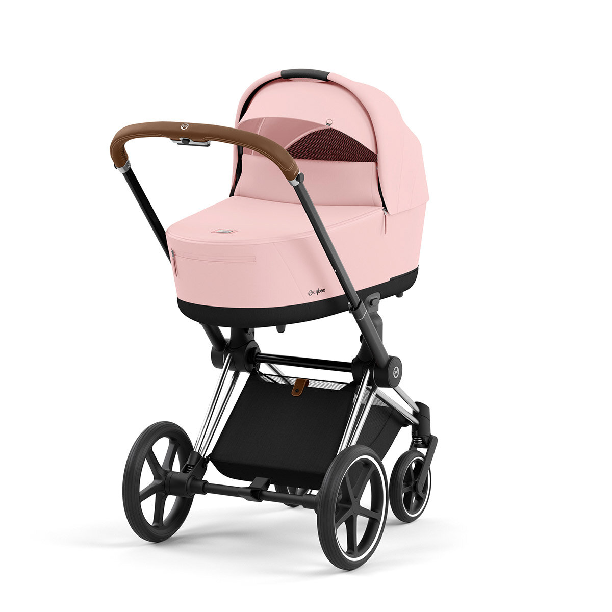 Cybex Priam Rahmen Chrome Braun und Lux Peach Pink Kollektion 2024