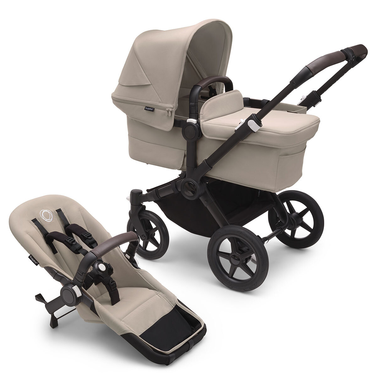 Bugaboo Donkey 5 Mono Kombikinderwagen Komplett Schwarz - Wüsten Taupe