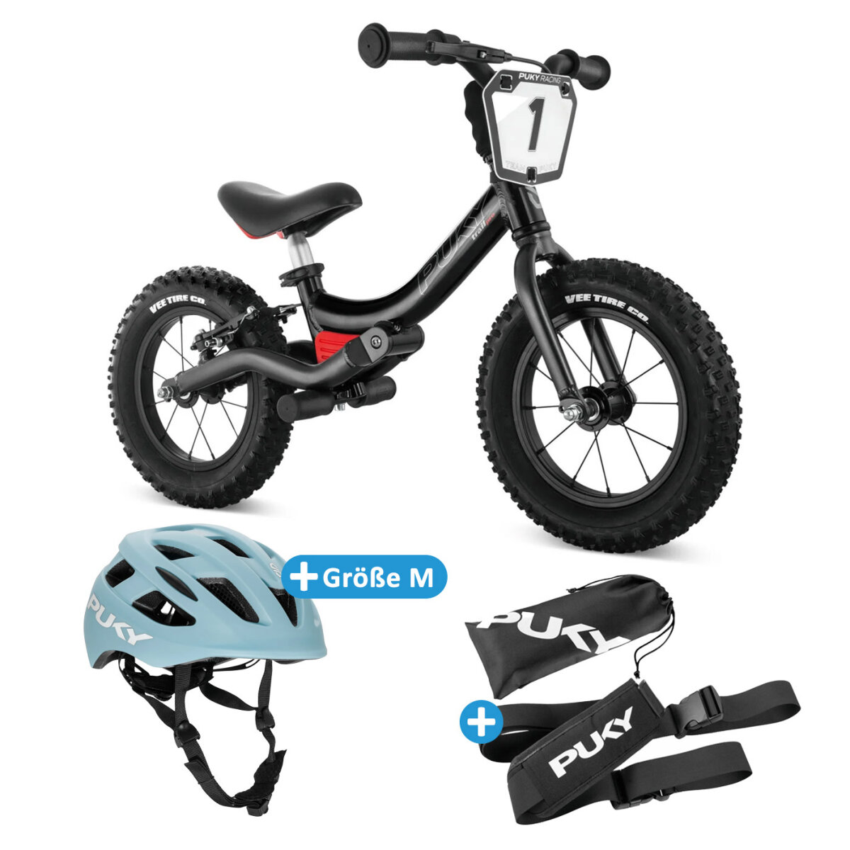 Puky LR Trail Pro Bundle mit Helm und Tragegurt | Größe: M, Farbe: Retro Blue