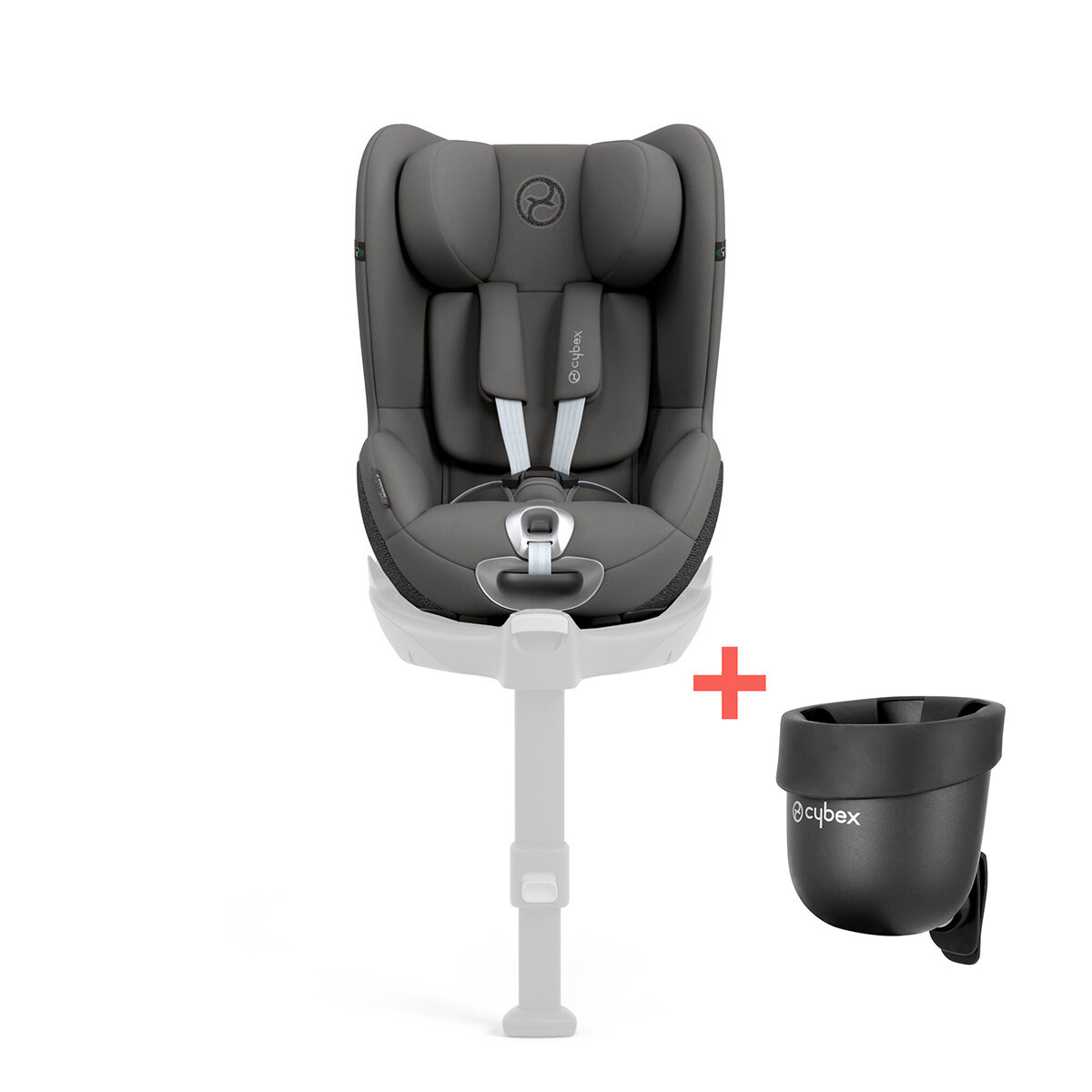 Cybex Kindersitz Sirona T i-Size + Gratis Getränkehalter Mirage Grey
