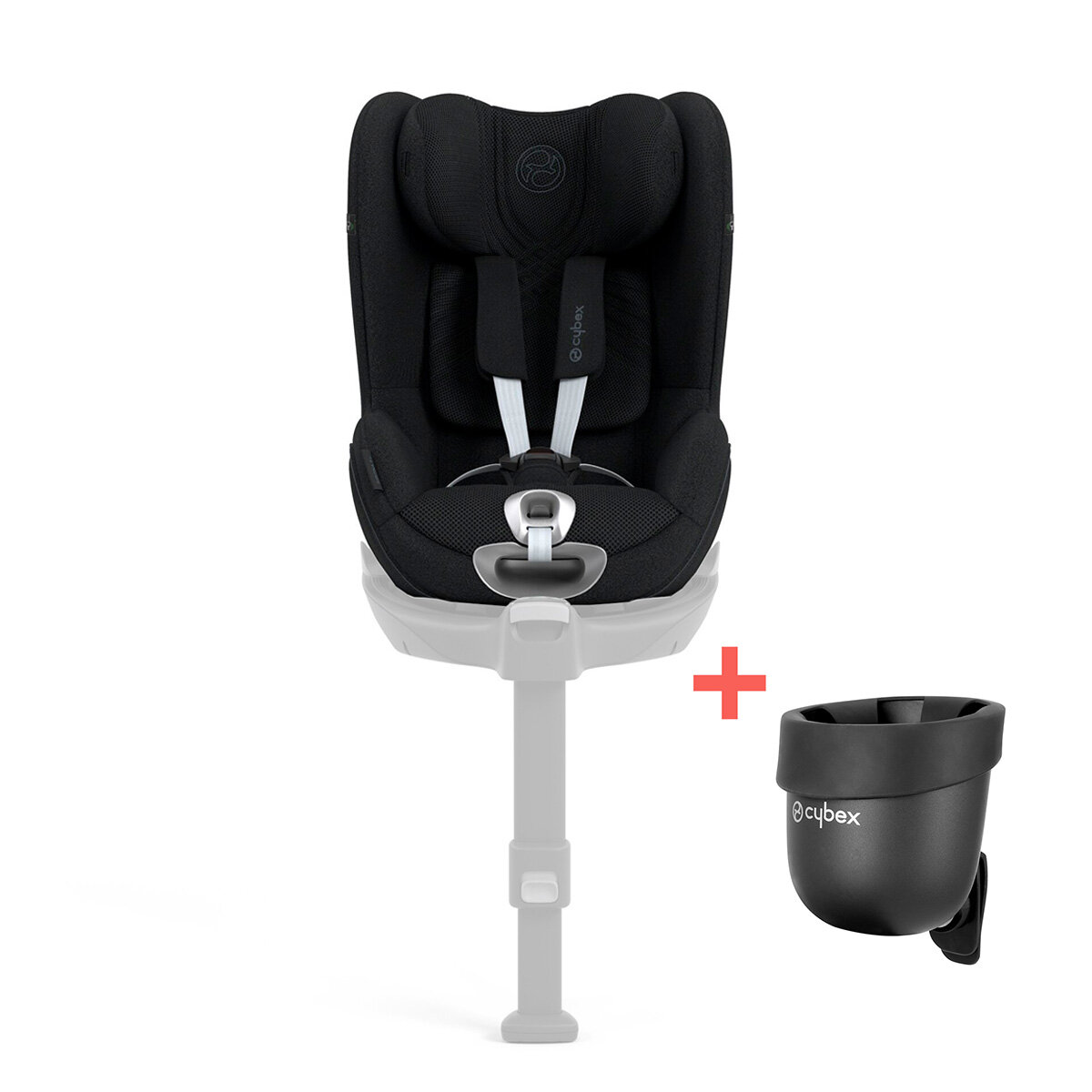 Cybex Kindersitz Sirona T I-Size Plus + Getränkehalter Sepia Black