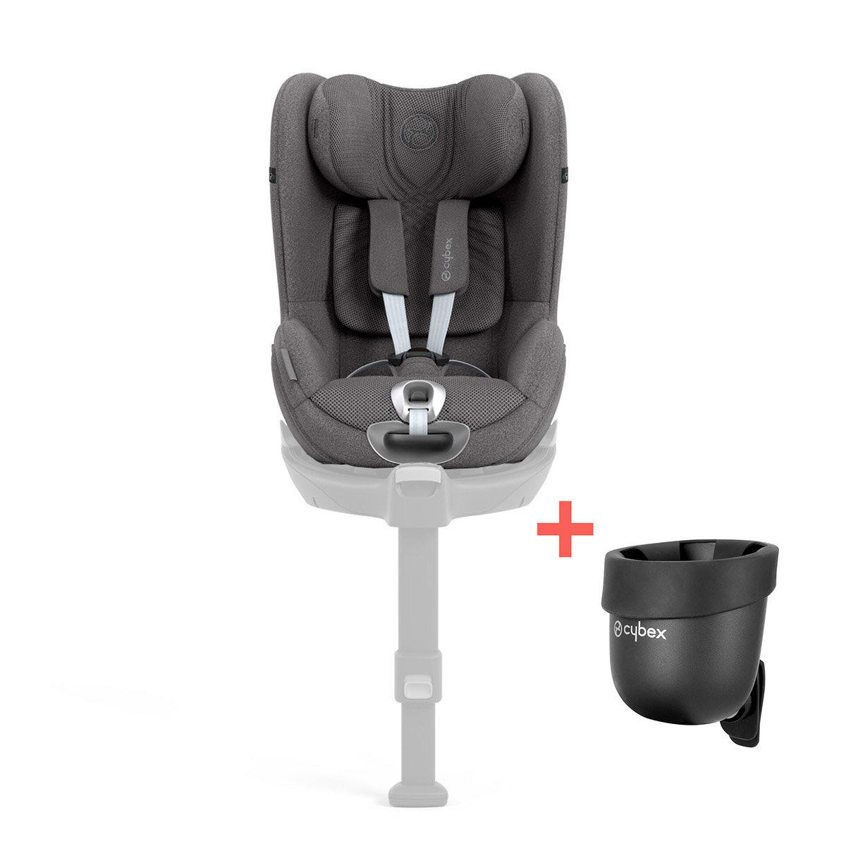 Cybex Kindersitz Sirona T I-Size Plus + Getränkehalter Mirage Grey